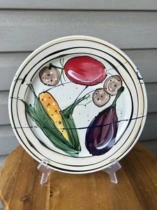 Vintage Donna Toohey Vegetables Food Studio Art Pottery Plate 11” Maryland - Picture 1 of 9
