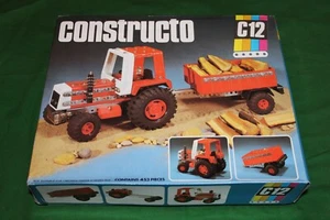 VINTAGE CONSTRUCTO SPACE FARM TRAKTOR & ANHÄNGER SET C12 #GD458 KOMPLETT - Bild 1 von 3