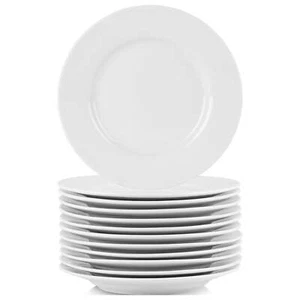10 Strawberry Street Catering Pack 6" Round Ceramic Appetizer Plates, Set of 12 - Picture 1 of 6
