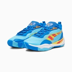 Zapatos de baloncesto PUMA x Pitufos Playmaker Pro Mid para hombre equipo azul real rojo talla 10 - Imagen 1 de 8