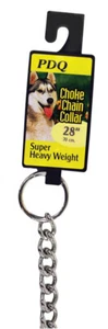 PDQ 12628 Choke Chain Collar Silver Steel Dog Large/X-Large Silver - Picture 1 of 1