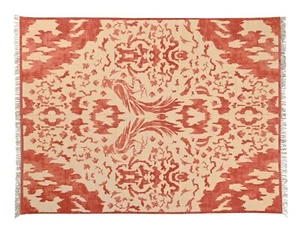 Alfombras de pantalla impresas alfombras Dhurrie de algodón tejidas a mano tamaño 7,6x10 pies, hechas a mano - Imagen 1 de 11