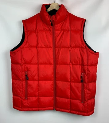 Chaleco Ivy Crew Puff Reversible Rojo/Negro Estampado Cuadrado Cuello Soporte Bolsillos con Cremallera XL Foto 1 de 4