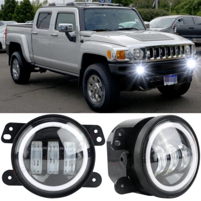 Luces antiniebla LED de conducción súper blancas para Hummer H3 H3T 2006-2010 4 pulgadas Foto 1 de 4