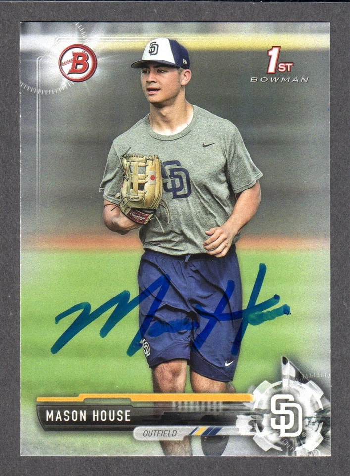 2017 Bowman BD 97 Mason House  SAN DIEGO PADRES  SIGNED AUTOGRAPH AUTO COA - Image 1 of 1