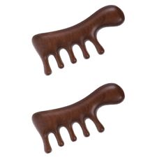 2 Pieces Sandalwood Comb Curl for Curled Hair Curly Portable