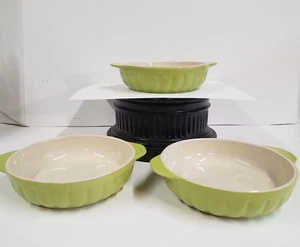 Lot of 3 Royal Norfolk Greenbrier Intern Green Casserole Serving Dishes 6 in Dia - Picture 1 of 24
