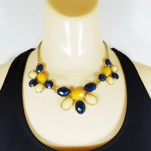 7/2394 Encantador Collar Charlie Amarillo y Azul Cadena Oro 17 - Imagen 1 de 4