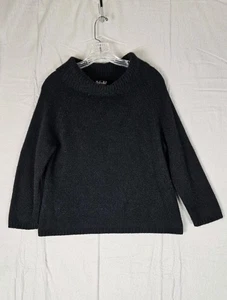 Rafaella Angora Lambswool Sweater Petite Gr. Large schwarz Wasserfallausschnitt Pullover weich - Bild 1 von 5