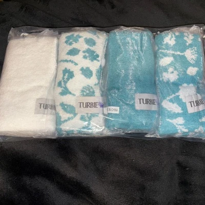 Paquete de 4 toallas para el cabello Turbie Twist Aqua  Foto 1 de 2