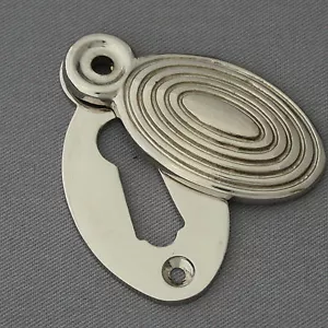 Nickel Oval Beehive Escutcheon - Picture 1 of 6