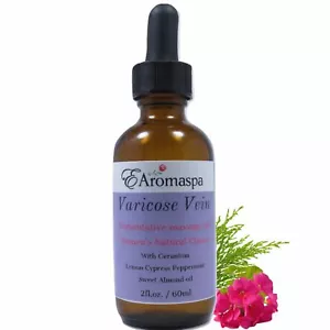 EAromaspa Prevention Varicose Veins Treatment Cream Oil, Legs Care w Cypress 2oz - Picture 1 of 6