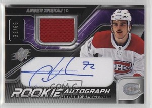 2022-23 SPx Rookie Auto Jersey Spectrum /65 Arber Xhekaj #AX Rookie Auto RC