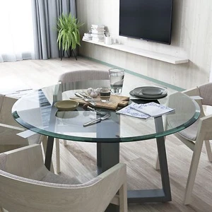 36 Round Tempered Glass Table Top 2/5 Thick Beveled Edge - Fits. - Picture 1 of 12