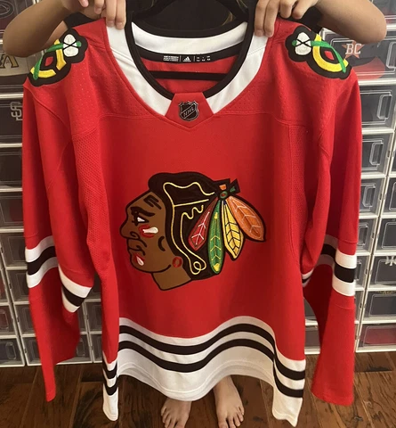 adidas Authentic NHL Jersey Chicago Blackhawks sz 54 Blank Numbers Removed Cover