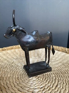 AFRICAN ART - BRONZE - BENIN STYLE WATER BUFFALO - Picture 1 of 15