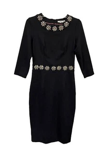 Boden Dress 4R Embellished Rhinestones Jersey Knit Black Dressy Party - Picture 1 of 4