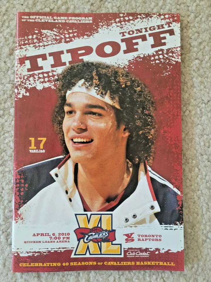 4/6 2010 SGA CLEVELAND CAVALIERS TORONTO RAPTORS ANDERSON VAREJAO TIPOFF PROGRAM - Image 1 of 1