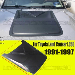 Matte Black Bonnet Hood Scoop Cover Trim For 1991-1997 Toyota Land Cruiser LC80 - Picture 1 of 6