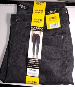 BUFFALO Hanna Skinny Soft Stretch Pants Black Leopard Rise Sz 6 / 28 Womens NWT - Picture 1 of 4