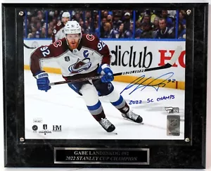 Gabe Landeskog Autographed 8x10 Photo with Plaque Fanatics COA - Picture 1 of 5