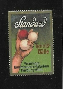 Vintage Poster Stamp Advertising Label STANDARD TENNIS BALL Balle GERMAN sports - Picture 1 of 2