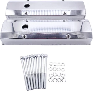 Tall Valve Covers 1/4" Billet Rail Compatible for SBC 283 302 305 327 350 383 40 - Picture 1 of 7