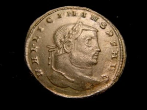 LICINIUS I. 308-324. Large FOLLIS. Thessalonica. VIRTUTI EXERCITUS. Choice portr - Picture 1 of 2