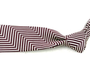 Turnbull & Asser England Woven Maroon Pearl Maxi Chevron Herringbone Silk Tie NR - Picture 1 of 5