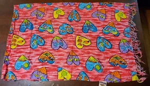 Traje de baño Sally Huss Sun & Sand con flecos envoltura de playa saroong 42x60 rayón - Imagen 1 de 3