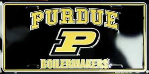 PURDUE UNIVERSITY BOILERMAKERS CAR TRUCK TAG LICENSE PLATE METAL MAN CAVE SIGN - Picture 1 of 5