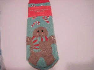 BATH AND BODY WORKS GINGERBREAD MAN SHEA INFUSED LOUNGE SOCKS - Picture 1 of 1