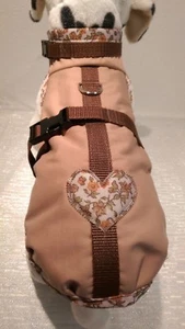 Impermeable XS S M arnés para perro arnés tela repelente al agua corazón flores - Imagen 1 de 3