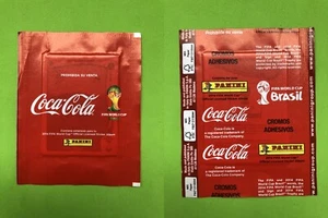 Panini FIFA WC WM EM Brasil 2014 Bustina Packet Tüte Coca Cola edition 2 cola - Foto 1 di 3