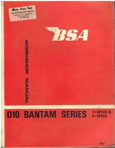BSA D10 SILVER BANTAM / SPORTS / SUPREME / BUSHMAN 1967 FACTORY WORKSHOP MANUAL - Bild 1 von 2
