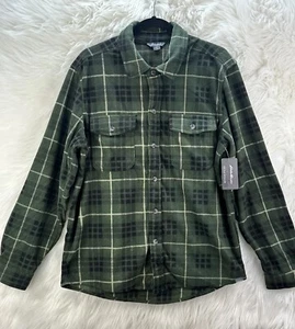 Eddie Bauer Men’s Sunland Polar Fleece Shirt Jacket Size L Green New - Picture 1 of 5