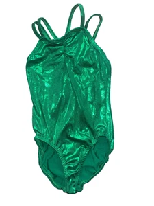 Curtain Call Costume Leotard Style E1117 Shiny Green Size CXL - Picture 1 of 9