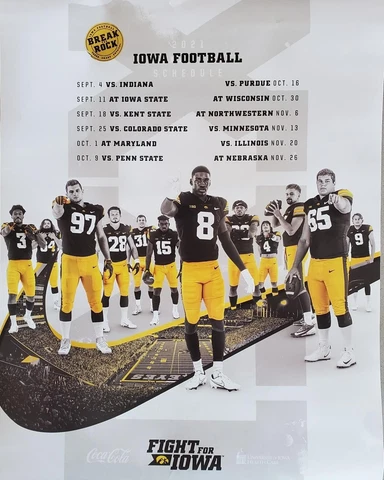 2021 OFFICIAL IOWA HAWKEYES FOOTBALL POSTER **FREE SHIPPING** LIMITED SUPPLIES Cover