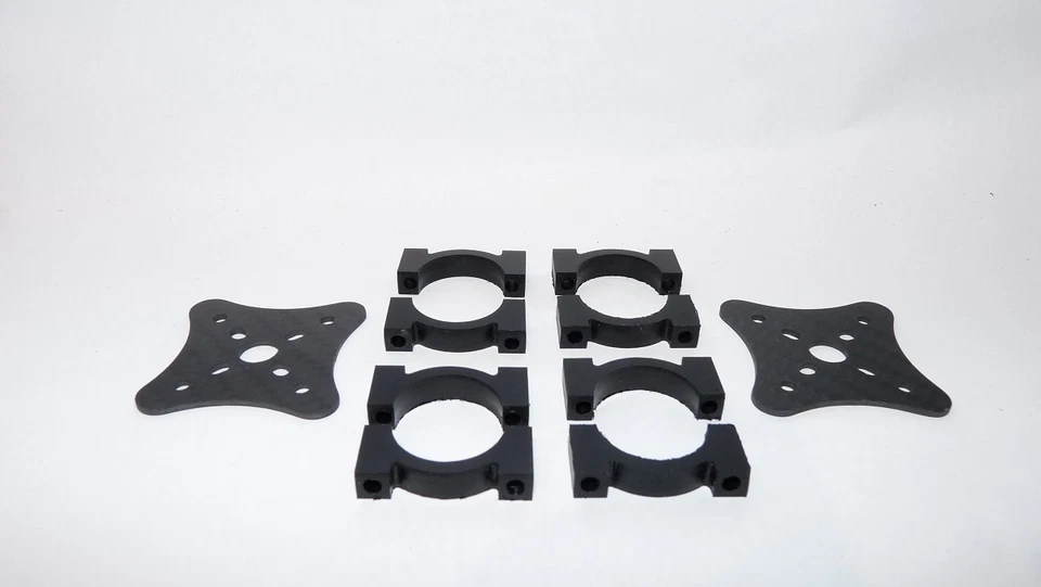 2er Set CFK Motorträger und 20 mm POM Rohrschellen   Mikro Kopter Quad Kopter  - Bild 1 von 1