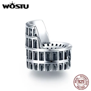 Nuevo Real 925 Plata Esterlina Dije Roma Coliseo Cuentas Pulsera Collar Joyería - Imagen 1 de 8