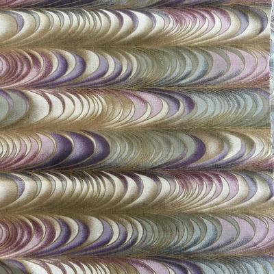 Hoffman International Gold Detail Art Deco Wave Cotton Remnant Fabric 8.5 X 44" - Image 1 of 4