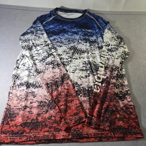 Columbia L PFG Langarmshirt rot weiß blau USA Performance Stretch Angeln - Bild 1 von 7
