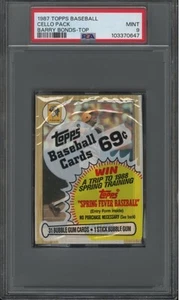 1987 Topps Baseball Cello Pack Barry Bonds RC Top Showing PSA 9 MINT 0647 - Bild 1 von 2