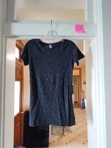 Women's Medium Black with Gray Glitter Shirt - Picture 1 of 3