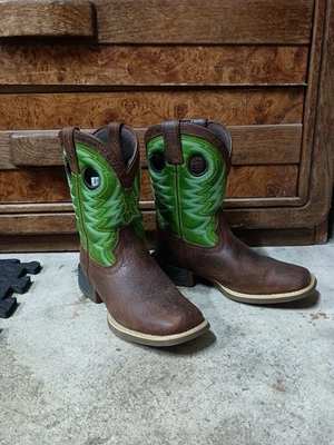 Botas vaqueras Durango para niños talla 2 m marrón verde Foto 1 de 4