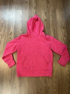 Athleta Girl Retro plush Oversized Hoodie size 12 City Lights Pink Polkadots L - Picture 1 of 4