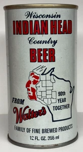 Walter's Wisconsin Indian Head Country 12 oz. Straight Steel Beer Can - Picture 1 of 6