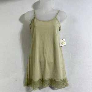 Y2K Lace Bottom Cami Tank Top Women's Size XL Light Green Stretch Retro New - Picture 1 of 5