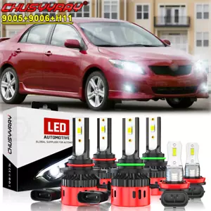 Kit de 6 faros LED altos/bajos + antiniebla para Toyota Corolla 2009-2013 - Imagen 1 de 10