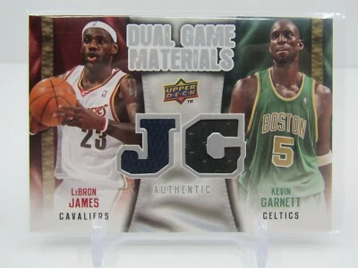 LeBRON JAMES/ KEVIN GARNETT 2009-10 UD DUAL GAME MATERIALS DUAL PATCH - Image 1 of 2